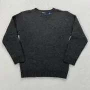 Polo Ralph Lauren Lambswool Crew-neck Sweater Boy's Size L Gray VTG NWT