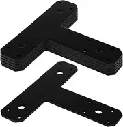 [Generic] Black Metal T Brackets | Iron Flat Household Iron Joining Bracket Brace,Black Joining Bracket Brace for Tables, Chairs, Multifunctional Tie Plates for Joints, Cracks