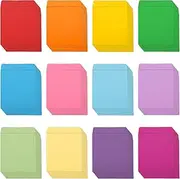 120 Pieces Library Card Pockets 12 Colors Library Card Envelopes with 120PCS Removable Adhesive Dots for School Office Public Library Books