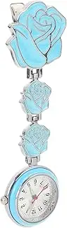 [WOFASHPURET] Pocket Watch Ladies Brooches Hollow Case with Watches Girl Watches Women Chain Clip Watch Fob Watch Winder Holiday Nursing Watch Ladies_watches Lapel Pin Blue Ordinary Glass Mirror