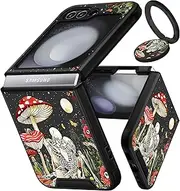 [Funermei] (2in1 for Samsung Galaxy Z Flip 5 Case Skull for Women Cute Kids Boys Phone Cover Funny Cool Skeleton Gothic Design with Ring Stand Goth Teens Funda for Samsung Z Flip 5 Cases 6.7'' (2023)