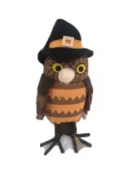 Target Halloween Fabric Standing Brown Owl Decor~Hyde and Eek! Boutique~8” Tall