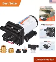 RV Fresh Water Pressure Pump 12V 5.5GPM 70PSI, On Demand Self Priming Water P...