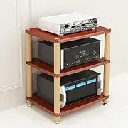 MegLob AV Media Stand, Professional Record Player Stand Rack, Heavy Duty Stereo Cabinet Furniture, Video Game Console Stand for Gaming Room, Gaming Console Shelves,Walnut 60 * 48 * 67cm