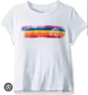 nwt VOLCOM Last Party Girls Tee L Airbrush rainbow Logo t-shirt 10/12 new