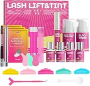 Lash Lift and Tint Kit, Eyelash Perm Kit & Black Brow Lamination Kit, Natural Eyelash Curling Lash Extension Set, Lash Perm Kit Detailed Instruction(V-06)