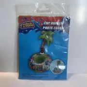 Splash N Swim Cup Holder Drink Beverage Pool Swim Float Palm Trees Luau NEW!