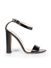 Black Heeled Patent Sandals