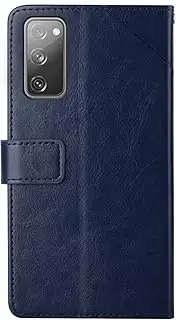 Compatible with Samsung Galaxy S20 FE 5G Cover,Compatible with Samsung Galaxy S20 Lite 5G PU Leather Card slot Magnetic Closure Flip Kickstand Blue