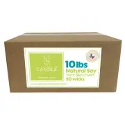 Soy Wax for Candle Making | 10lb Soy Candle Wax Slab + 50 Inche pre-Waxed Wic...
