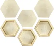 6 Pieces 6'' x 7'' Unfinished Wooden Hexagon Painting Panel Boards for Crafts, Blank Wood Canvas Panels for Pouring Art