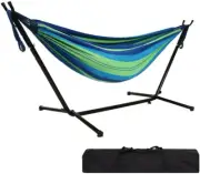 9Ft Double Hammock with Detachable Stand Includes Portable Carrying Bag 450 Lb C