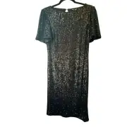 Hilary Radley Ladies Sequin Middi Dress Small Holiday New Years Eve or Formal