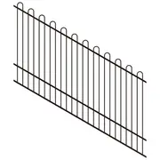 ProtectorAl 1201-2400W x 1500H Satin Black Loop Top Pool Fence Panel Raked 16-30º