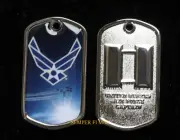 CAPTAIN DOG TAG US AIR FORCE VETERAN GIFT PROMOTION GRADUATION PIN UP USAF WOW