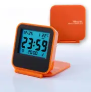 Pocket Foldable LCD Digital Travel Desk Alarm Clock Snooze Date Day Thermometer