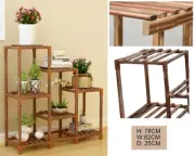 Wooden Decorative Shelving Pot Plant Display Shelf Wood Art Photo Frame Stand
