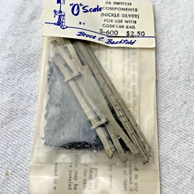 Bruce C. Bechtold S-600 O Scale Nickel Silver #6 Switch Turnout Components NIP