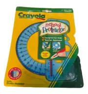 Crayola School Protractor 6” Wavy Edge Clips to Binder Vintage 1998