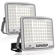 2 Pack 100W LED Flood Light Outdoor, 11000LM Super Bright Flood Light Outdoor...