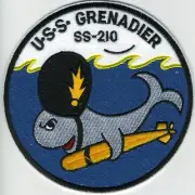 USS Grenadier SS 210 - Fish with hat carrying torp BC Patch Cat No C5571