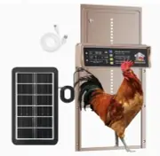 Automatic Chicken Coop Door Solar Powered with Timer & Light Sensor, LCD Display