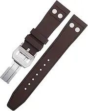 [KAVJU] For IWC Big Pilot Mark Portugieser Strap Soft Wristband，20mm 21mm 22mm Nature Fluororubber FKM Rubber With Rivet Watchband