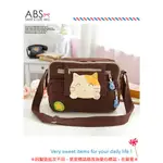 日本貓咪包 ABS貝斯貓 貓咪拼布包 貓咪斜背包  多層休閒側背包 日本貓咪手提布包 防水內裡