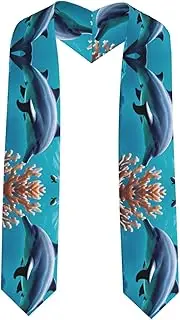 [EdWal] Beautiful Underwater World Dolphins Coral print Graduation Stole and Sash Class for Unisex Adult Honor Stole Honor Stole of 2025