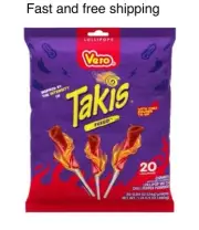 Takis Lollipop Vero Fuego Chamoy w/ Chili Powder Dip Candy 20 Pieces