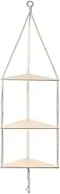 3-Tier Floating Wall Shelf Wood Triangle Corner Display Stand Decoration Living Room Bedroom Wall Hanging Decor