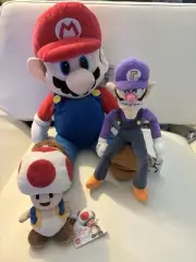 Super Mario Bros Waluigi Plush Doll Figure Soft Stuffed Animal Toys 11 inch NWT