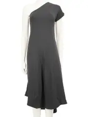 Grey Asymmetric Midi Dress