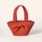 NWT Raffia Bow Tote Bag Red - kate spade x Target Collab Straw Beach Bag