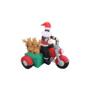 Christmas Inflatable 150cm Cool Santa Riding Trikes with Reindeers LED Lit