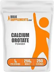 BulkSupplements.com Calcium Orotate Powder - Calcium Powder - Calcium Supplement - Calcium 100mg - Calcium Orotate Supplements - 1000mg (100mg Calcium) per Serving (250 Grams - 8.8 oz)