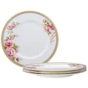 Noritake Dinner Plates 10.5" Bone China Dishwasher Safe Round Pink (Set of 4)