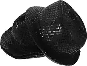 [FRCOLOR] 4pcs Has Disco Wearing a Hat Fedora Sequin Fedora Hiphop Accessories Street Dance Accessories Sequins Black Acrylic