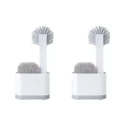 2x 3pc Vigar Rengo Monobloc Sink Caddy/Dish Brush/Sponge Kitchen Cleaning Set WH