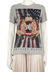 Grey Embellished Graphic T-Shirt