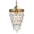 Elegant Lighting LD714D9 Reese 9"W Crystal Mini Pendant - Brass