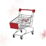 HONITANO Mini Shopping Carts Red Simulation Cart for Creative Storage Container for Desk Accessories Accessories Present for Friends and Family