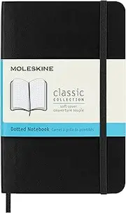 Moleskine Classic Soft Cover Notebook - Dot Grid - Pocket - Black, (QP614)