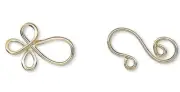 24 Sets Gold Plated Brass 22x8.5mm Swirl Hook & Eye Clasps