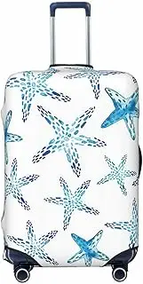 [CADREWY] Cute Starfish Print Travel Suitcase Cover Luggage Protector with Elastic Anti Scratch for Carry On, Black, Small