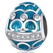 Solid 925 Sterling Silver Azure Egg Pandora Inspired Charm