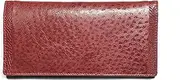 [Adori Leather] ADORI EW 4201 Emu And Kangaroo Leather Combination Ladies Long Wallet Full length Outside Pocket 2 Note Compartments Photo ID Nine credit Card Pockets Zip Middle Coin Pocket