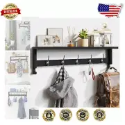 28.9-Inch Coat Hooks Wall Rack with Antique Finish - Rustic Storage Solution