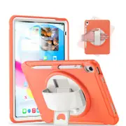 Tablet Case For iPad 10th with 360�� Kickstand/Hand Strap Shockproof-Orange
