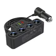 Dual USB Car Fast Charger Cigarette Lighter Socket Splitter Outlet Power 4 Way (for: Fiat)